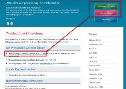 Download PrestaShop