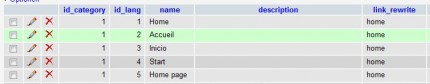 Ausschnitt aus der Tabelle ps_categories_lang