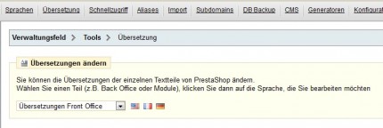 Tools zur Übersetzung im PrestaShop Back-Office