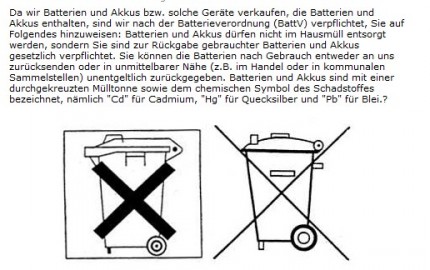 Muster der Batterieverordnung in PrestaShop