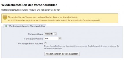 Wiederherstellen der Vorschaubilder