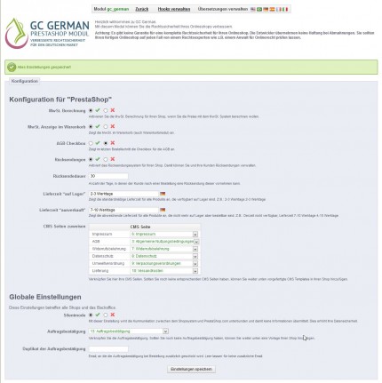 GC German fertig konfiguriert