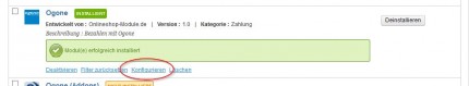 Modul Ogone konfigurieren