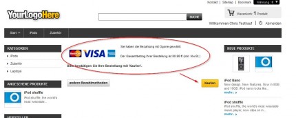 endgültig Bestellung aufgeben: die Bestellseite nach dem PrestaShop-Standard