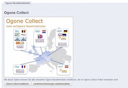 Zahlungsarten für Ogone Collect installieren