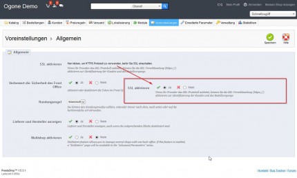 aktivieren Sie SSL, um eine eigene Vorlage / einen Templaterahmen für die Zahlung nutzen zu können