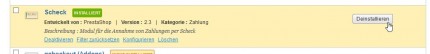 Klick auf Deinstallieren für nicht benötigte Zahlungsmodule